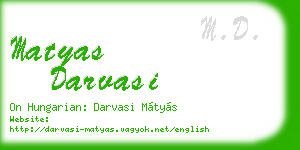 matyas darvasi business card